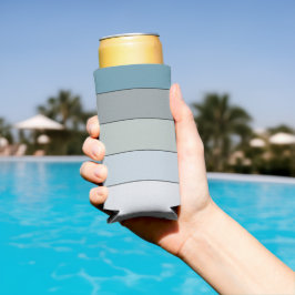 Enfriador De Latas Slim Bandas De Color Azul Y Gris Sobre Papel De Color D