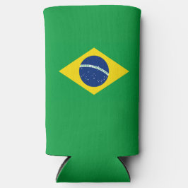 Enfriador De Latas Slim Bandera de Brasil Copa Mundial 2026 Fútbol