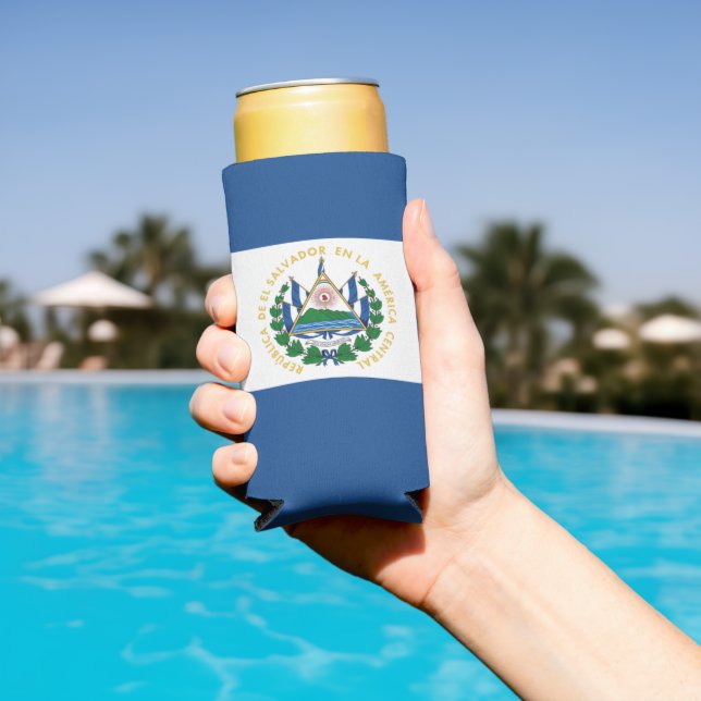 Enfriador De Latas Slim Bandera de El Salvador (Piscina in situ)