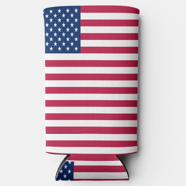 Enfriador De Latas Slim Bandera de los Estados Unidos de América-26976 (Anverso)