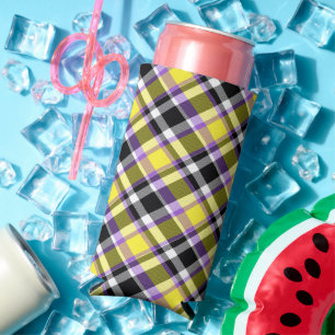 Enfriador De Latas Slim Bandera de Orgullo a Cuadros Eclectic Boho No Bina