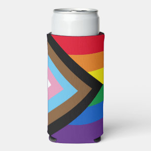 Enfriador De Latas Slim Bandera del orgullo gay inclusiva arco iris Lgbtq