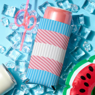 Enfriador De Latas Slim Bandera del Orgullo Transgénero de Funky Boho Stri