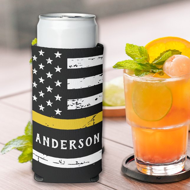 Enfriador De Latas Slim Bandera delgada de línea de oro personalizada 911  (Subido por el creador)