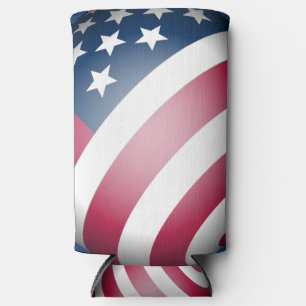 Enfriador De Latas Slim Bandera estadounidense patriótica, Guay y diversió