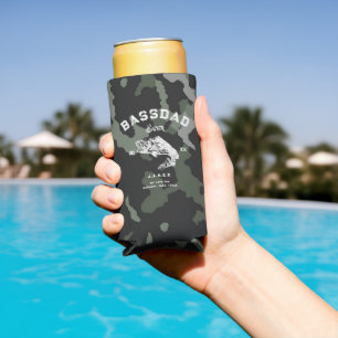 Enfriador De Latas Slim BASS PADRE ALGUNA VEZ divertido pesca Camouflag de