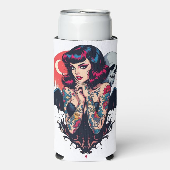 Enfriador De Latas Slim Bat Wing Beauty (Frente Agua con Gas)