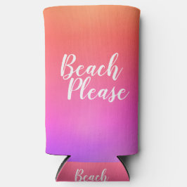 Enfriador De Latas Slim Beach Please Orange Hot Pink Ombre