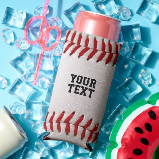 Enfriador De Latas Slim Béisbol con nombre personalizado