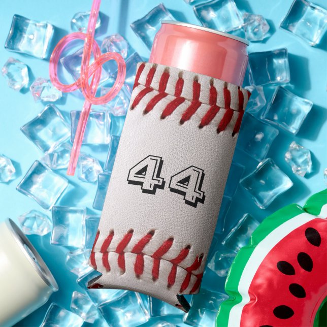 Enfriador De Latas Slim Béisbol con número de personalizable (Verano in situ)