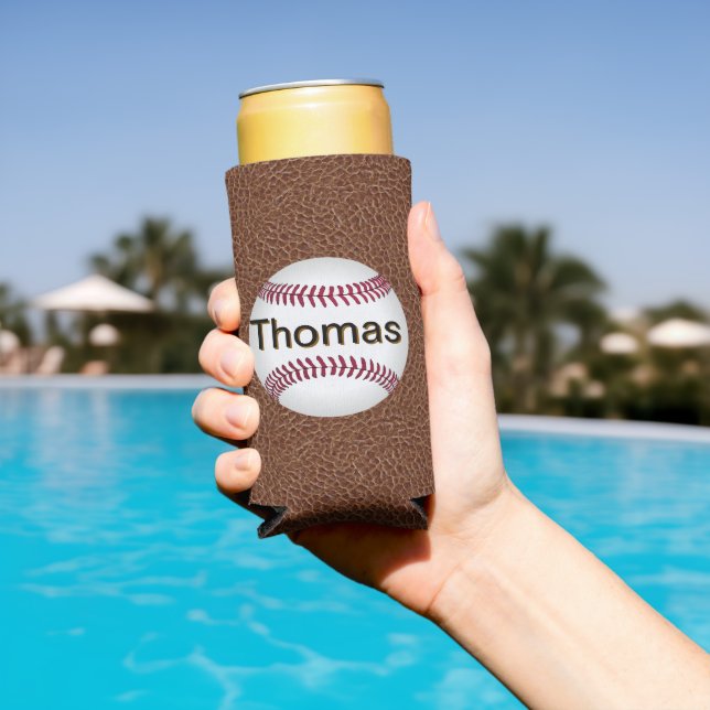 Enfriador De Latas Slim Béisbol personalizado (Piscina in situ)