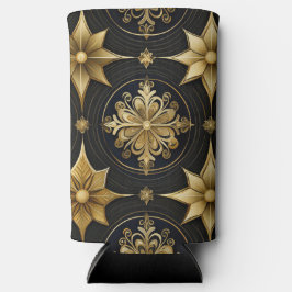 ENFRIADOR DE LATAS SLIM BLACK & GOLD HOLIDAY CHRISTMAS PATTERNS