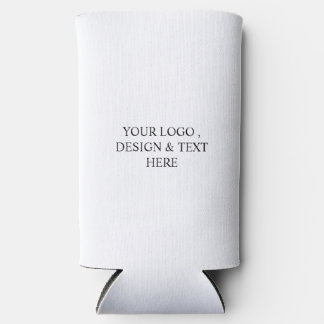 Enfriador De Latas Slim Blanco Personalizado – Su logotipo y texto aquí