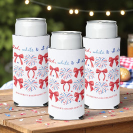 Enfriador De Latas Slim Blanco Rojo y yo hacemos la soltera del 4 de julio