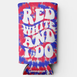 Enfriador De Latas Slim Blanco Rojo Yo Hago América Tye Bachelorette