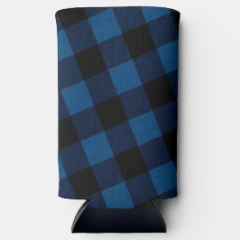 Enfriador De Latas Slim Blue Lumberjack Plaid