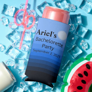 Enfriador De Latas Slim Blue Sunrise Bachelorette Party Wedding Favors