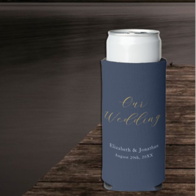 Enfriador De Latas Slim Boda azul opulento (Subido por el creador)