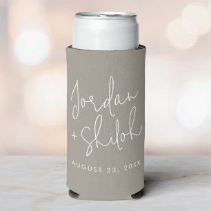 Enfriador De Latas Slim Boda de caligrafía personalizado Tener y retener