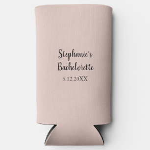 Enfriador De Latas Slim Boda de color de sal rosa Bachelorette Party Gift