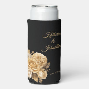 Enfriador De Latas Slim Boda de flores neutras
