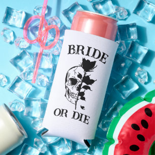 Enfriador De Latas Slim Boda gótica Bachelorette Party Personalizado Novia