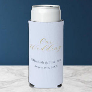 Enfriador De Latas Slim Boda Opulenta Azul