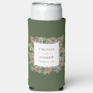 Enfriador De Latas Slim Boda Pino Verde