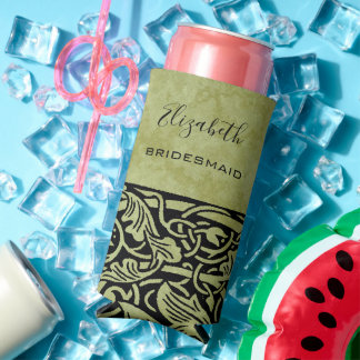 Enfriador De Latas Slim Boda Vintage, Floral de Victoria Rollo Floral