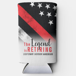 Enfriador De Latas Slim Bombardero de bandera roja de retiro de bomberos