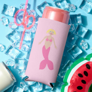 Enfriador De Latas Slim Bonito Fantasía rosa Mermaid