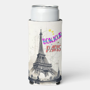 Enfriador De Latas Slim Bonjour Colorful Paris