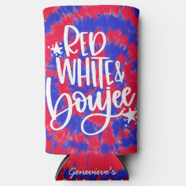 Enfriador De Latas Slim Boujee blanco rojo 4 de julio Bachelorette de tint