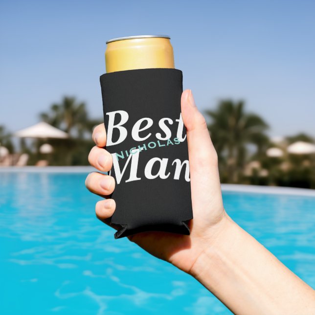 Enfriador De Latas Slim BRIDE Boda Bridal Party Be My Best Man (Piscina in situ)
