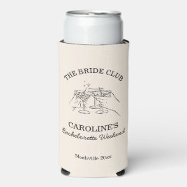 Enfriador De Latas Slim Bride Club Bachelorette Weekend Favor Cocktail 