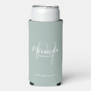 Enfriador De Latas Slim Bridesmaid personalizada de escritura moderna