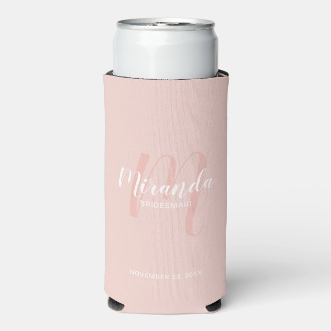 Enfriador De Latas Slim Bridesmaid personalizada de escritura moderna (Frente Agua con Gas)