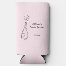 Enfriador De Latas Slim Bubbly Popping Champagne Bottle Bridal Shower