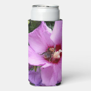 Enfriador De Latas Slim Bumblebee en la flor de Hibiscus