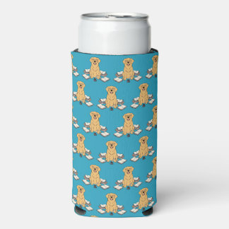 Enfriador De Latas Slim Cachorro de Golden Retriever creativo escritor dis