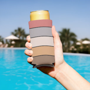 Enfriador De Latas Slim Café Crema Gris Rosa Polvoriento Sobre Papel Acuar