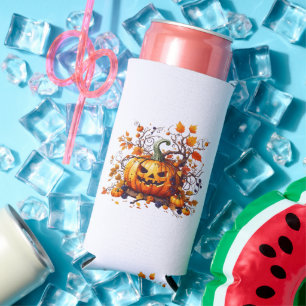 Enfriador De Latas Slim calabaza divertida de otoño Halloween