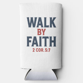 Enfriador De Latas Slim Caminar por fe 2 Cor 5:7