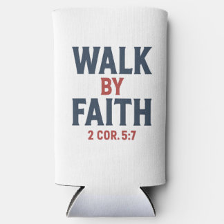 Enfriador De Latas Slim Caminar por fe 2 Cor 5:7