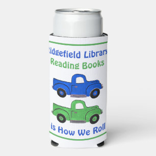 Enfriador De Latas Slim Camión Antiguo Leyendo Libros Así Ruedo