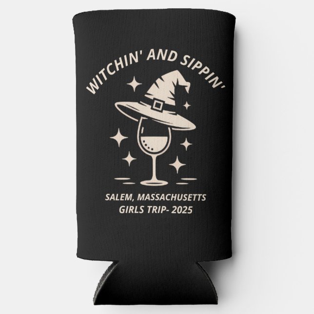 Enfriador De Latas Slim Camiseta del Festival de Halloween de Salem person (Anverso)