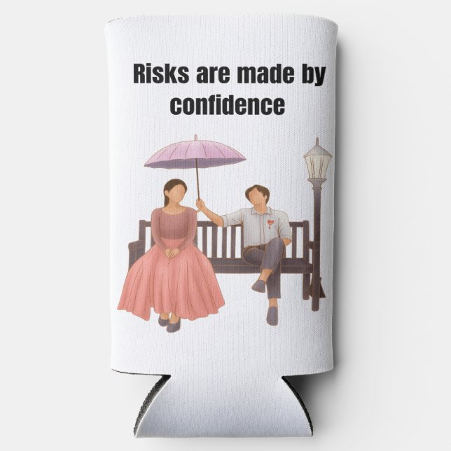 Enfriador De Latas Slim Camiseta motivacional (Anverso)