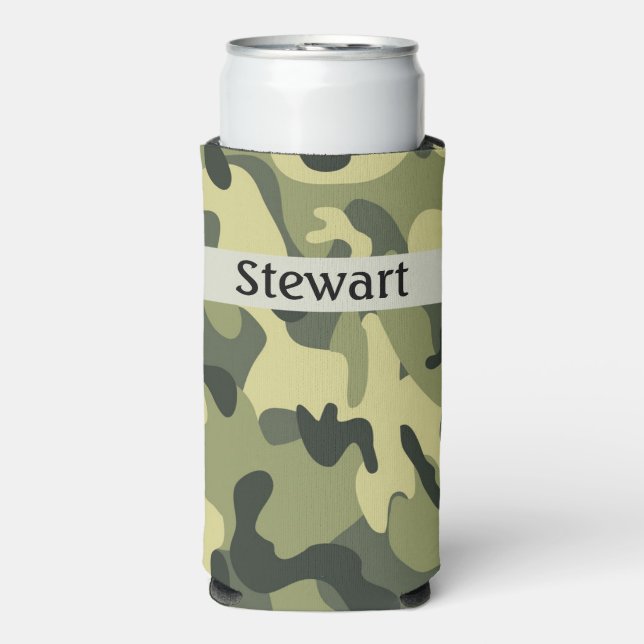 Enfriador De Latas Slim Camo Añadir su nombre (Frente Agua con Gas)