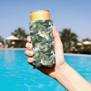 Enfriador De Latas Slim Camo verde refrigerador de bebidas