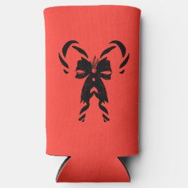Enfriador De Latas Slim Candy Canes with Pine Needles & Bow